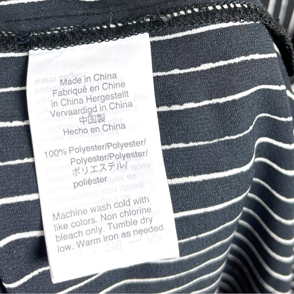 MADEWELL Novel Stripe Shift Dress Black XS V-Neck Casual Tee Dress - Picture 6 of 6